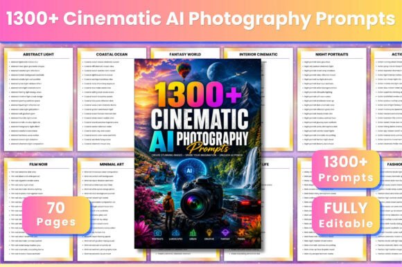 Download 1300+ Cinematic AI Photography Prompts - Photo Collection