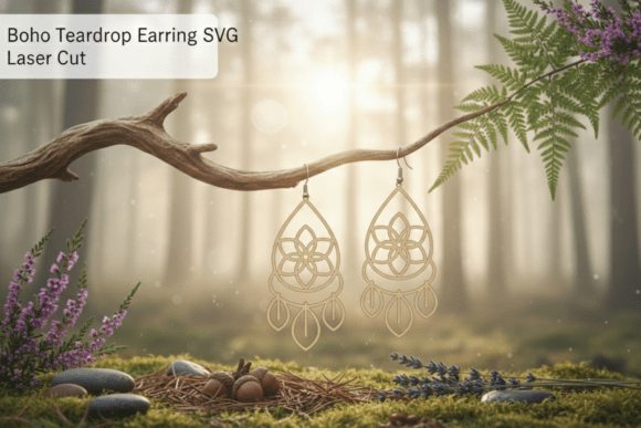 Download Boho Teardrop Earring SVG Laser Cut - Premium Resources