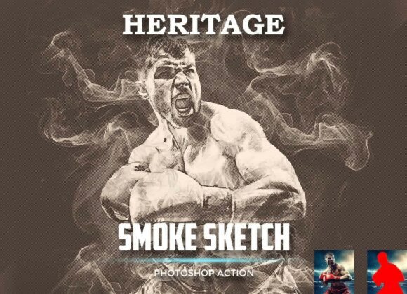Download Heritage Smoke Sketch Photoshop Action - Photo Collection