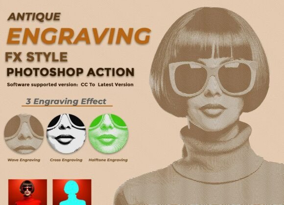 Download Antique Engraving FX Style Photoshop - Photo Collection