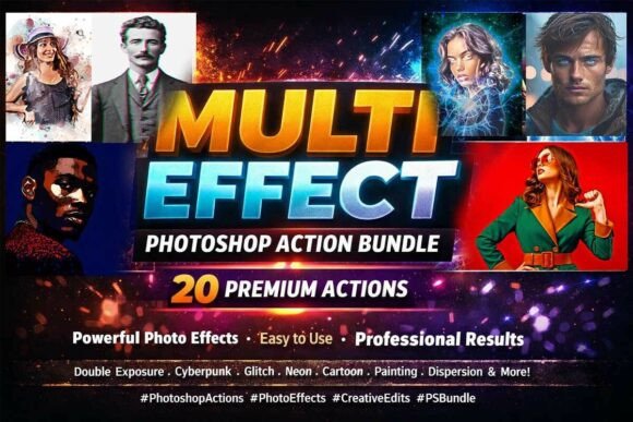 Download Multi Effect Photoshop Action Bundle - Photo Collection